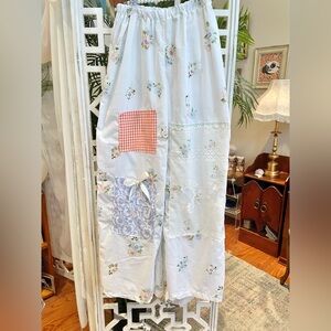 Cottagecore Floral Patchwork wide leg pants cotton